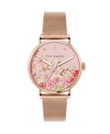 TED BAKER WOMEN'S PHYLIPA RETRO ROSE GOLD-TONE STAINLESS STEEL MESH WATCH 37MM