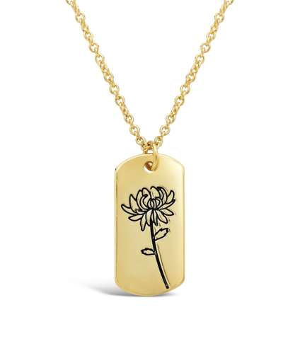 Sterling Forever Women's Birth Flower Necklace In November,chrysanthemum,gold