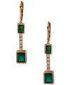 ANNE KLEIN GOLD-TONE PAVE CRYSTAL SQUARE LINEAR EARRINGS