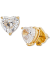 Kate Spade My Love Heart Metal And Cubic Zirconia Earrings In Clear/rose Gold