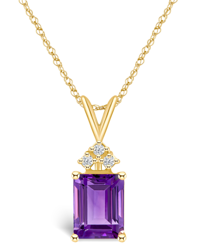 Macy's Amethyst (2-1/4 Ct. T.w.) And Diamond (1/10 Ct. T.w.) Pendant Necklace In 14k Gold Or 14k White Gold