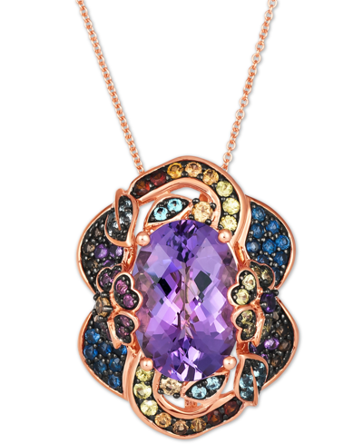 Le Vian Crazy Collection Multi-gemstone Flower Inspired 20" Adjustable Pendant Necklace (7-7/8 Ct. T.w.) In In No Color