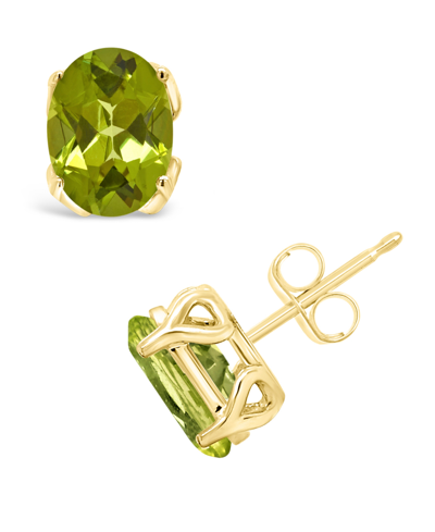 Macy's Peridot (2-3/4 Ct. T.w.) Stud Earrings In 14k Yellow Gold