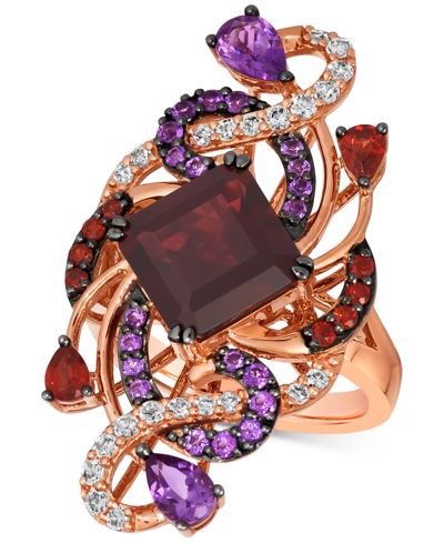 Le Vian Crazy Collection Multi-gemstone Swirling Statement Ring (8-1/4 Ct. T.w.) In 14k Rose Gold In Garnet