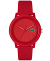 Lacoste Men's L.12.12 Red Silicone Strap Watch 42mm In Red