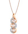 MACY'S MORGANITE (3/4 CT. T.W.) & DIAMOND (1/5 CT. T.W.) TRIPLE LOOP 18" PENDANT NECKLACE IN 14K ROSE GOLD