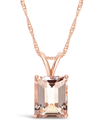 Macy's Morganite (3 Ct. T.w.) Pendant Necklace In 14k Rose Gold In Morganite