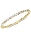 Giani Bernini Cubic Zirconia Marquise Tennis Bracelet In Sterling Silver, Created For Macy's In K Gold Over Silver