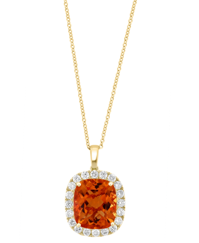Effy Collection Effy Citrine (5-1/10 Ct. T.w.) & Diamond (1 Ct. T.w.) 18" Pendant Necklace In 14k Yellow Gold
