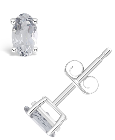 Macy's White Topaz (1/2 Ct. T.w.) Stud Earrings In 14k White Gold Or 14k Yellow Gold