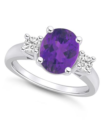 Macy's Amethyst And Diamond Ring (2-1/2 Ct.t.w And 1/3 Ct.t.w) 14k White Gold