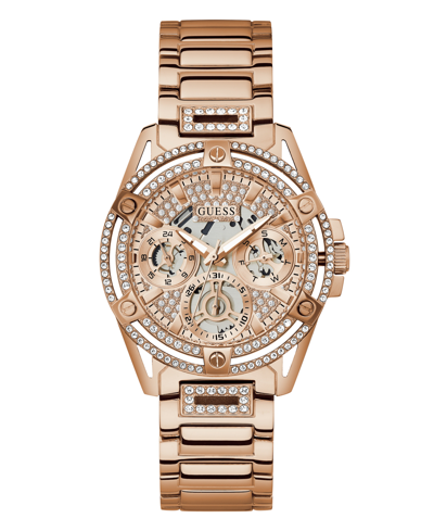 Guess Women's Quartz Rose Gold-tone Stainless Steel Bracelet Multi-function Watch 40mm