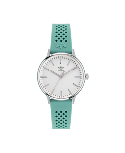 Adidas Originals Adidas Unisex Three Hand Code One Small Green Silicone Strap Watch 35mm