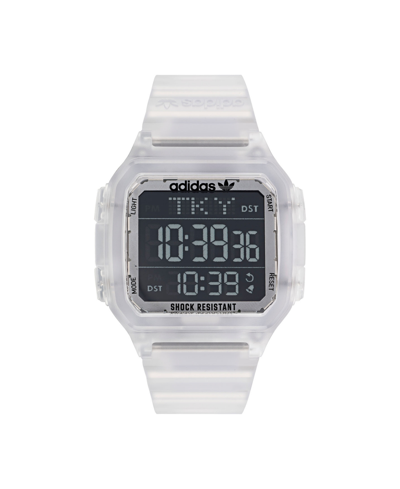 Adidas Originals Adidas Unisex Gmt Digital One Gmt Clear Resin Strap Watch 47mm