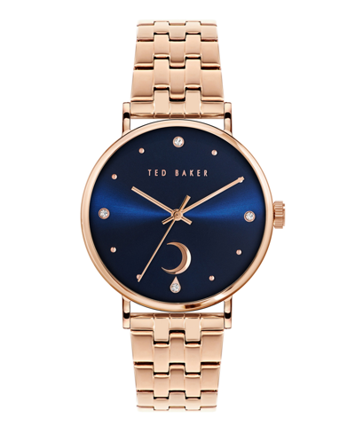 Ted Baker Women's Phylipa Moon Rose Gold-tone Stainless Steel Bracelet Watch 37mm