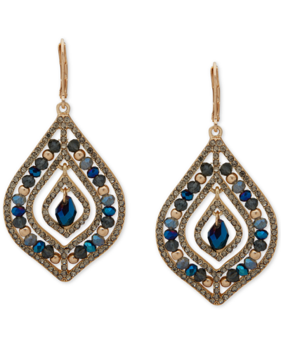Lonna & Lilly Gold-tone Beaded Chandelier Earrings In Navy