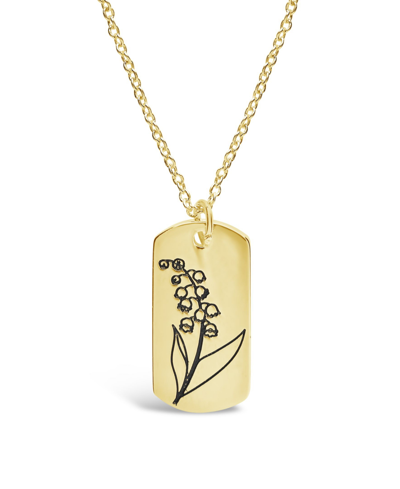 Sterling Forever Women's Birth Flower Necklace In May,lily Of The Valley,gold
