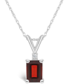 Macy's Garnet Pendant Necklace (2 Ct.t.w) In 14k White Gold In White Gold