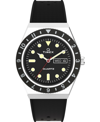 TIMEX MEN'S Q DIVER BLACK SYNTHETIC WATCH 38MM