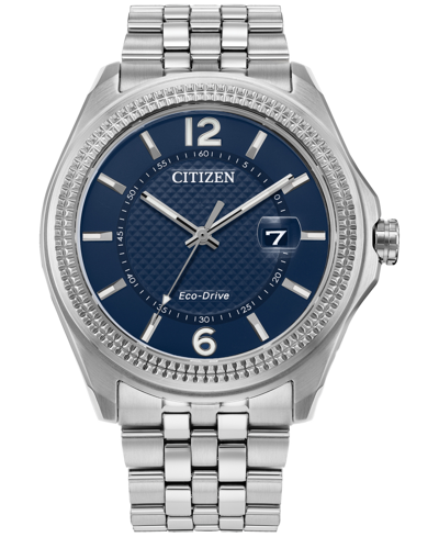 Citizen Eco-drive Men's Corso Classic Stainless Steel Bracelet Watch 42mm In Blue