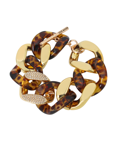 Steve Madden Statement Resin Link Bracelet In Tortoise