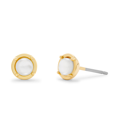Brook & York Mother Of Imitation Pearl Kate Earrings In Gold Platted