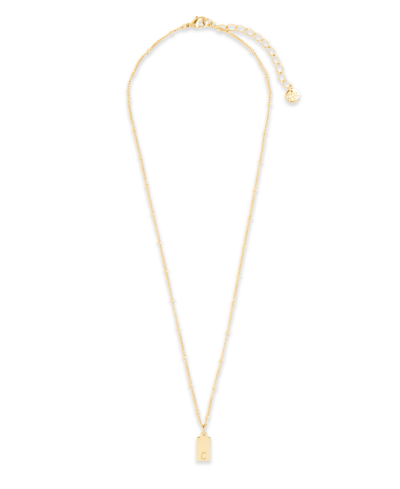 Brook & York Madeline Rectangle Initial Pendant In Gold-plated-c