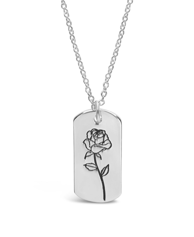 Sterling Forever Women's Birth Flower Necklace In June,rose,silver