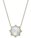 ANZIE MOONSTONE & DIAMOND (1/8 CT. T.W.) PENDANT NECKLACE IN 14K GOLD, 16" + 1" EXTENDER
