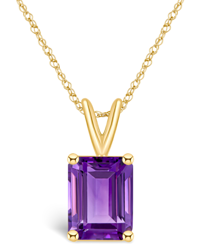 Macy's Amethyst (3-1/7 Ct. T.w.) Pendant Necklace In 14k Yellow Gold Or 14k White Gold