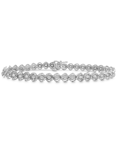 Macy's Diamond Twist Link Tennis Bracelet (1 Ct. T.w.) In 10k White Or 10k Yellow Gold, Created For  In White Gold