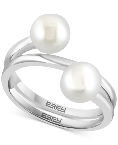 Effy Collection Effy Cultured Freshwater Pearl (7mm) Coil Ring In Sterling Silver