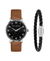 Ted Baker Men's Phylipa Brown Leather Strap Watch 43mm And Bracelet Gift Set, 2 Pieces In Brown