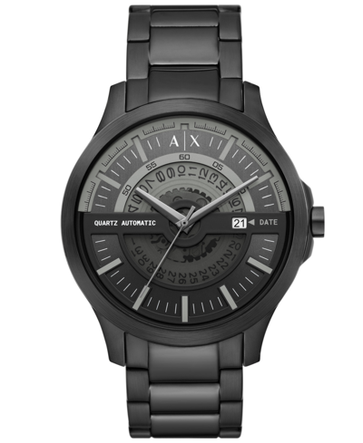 Ax Armani Exchange A X Armani Exchange Men's Automatic Quartz Three-hand Date Black Stainless Steel Bracelet Watch, 46m
