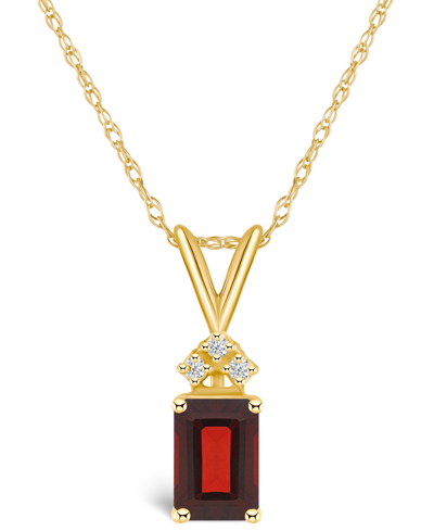 Macy's Garnet (1-1/4 Ct. T.w.) And Diamond Accent Pendant Necklace In 14k Yellow Gold Or 14k White Gold