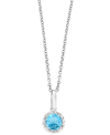EFFY COLLECTION EFFY BLUE TOPAZ ROPE-FRAMED 18" PENDANT NECKLACE (5/8 CT. T.W.) IN STERLING SILVER