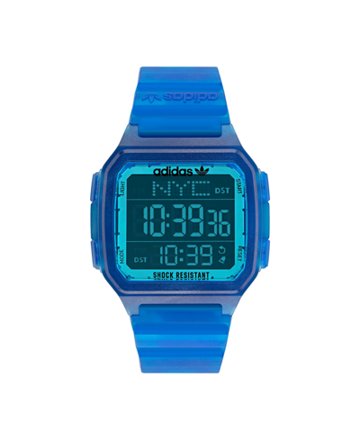 Adidas Originals Adidas Unisex Gmt Digital One Gmt Blue Resin Strap Watch 47mm