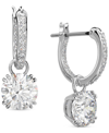 Swarovski Womens Crystal Constella Rhodium-plated And Zirconia Drop Earrings In Silver