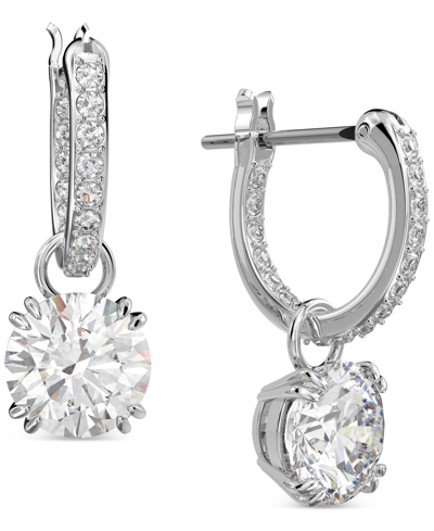 SWAROVSKI SILVER-TONE CONSTELLA CRYSTAL DROP EARRINGS