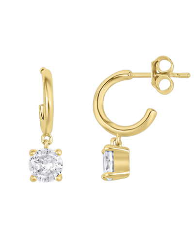 And Now This Cubic Zirconia C Hoop Earring In Gold Plated