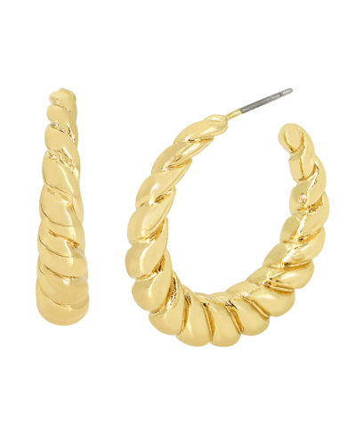 Steve Madden Croissant Hoop Earrings In Gold-tone
