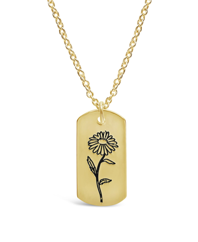 Sterling Forever Women's Birth Flower Necklace In April,daisy,gold