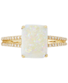 Macy's Opal (1-3/4 Ct. T.w.) & Diamond (1/10 Ct. T.w.) Ring In 14k Gold In Gold