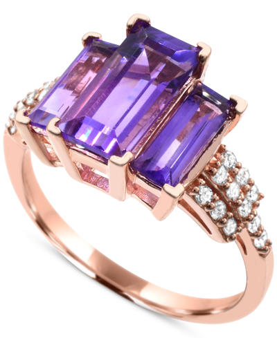 Macy's Amethyst (3-1/4 Ct. T.w.) & Diamond (1/5 Ct. T.w.) In 14k Rose Gold