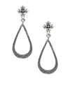 PATRICIA NASH SILVER-TONE FLORET & TEAR-SHAPE DROP EARRINGS