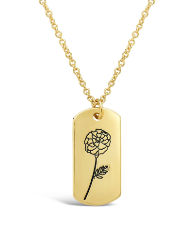 Sterling Forever Women's Birth Flower Necklace In October,marigold,gold