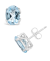 Macy's Topaz (3-1/5 Ct. T.w.) Stud Earrings In 14k White Gold In Sky Blue Topaz