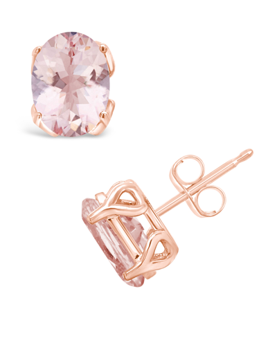 Macy's Morganite (2-1/3 Ct. T.w.) Stud Earrings In 14k Rose Gold