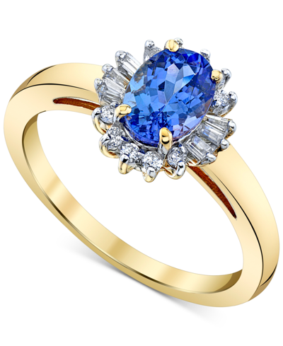 Macy's Tanzanite (1 Ct. T.w.) & Diamond (1/5 Ct. T.w.) Halo Ring In 10k Ring
