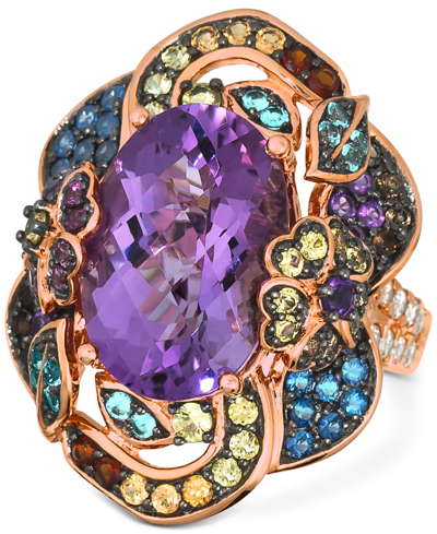 Le Vian Crazy Collection Multi-gemstone (7-7/8 Ct. T.w.) & Nude Diamond (3/8 Ct. T.w.) Statement Ring In 14k In Amethyst